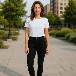 Hydraulic Womens Size 8 Black Nolita Stretch 3 Buttons Curvy Ankle Skinny Jeans